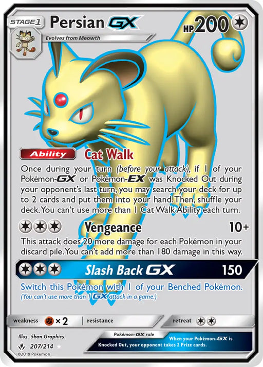 Persian GX (207/214) [Sun & Moon: Unbroken Bonds] - Pokemon Single