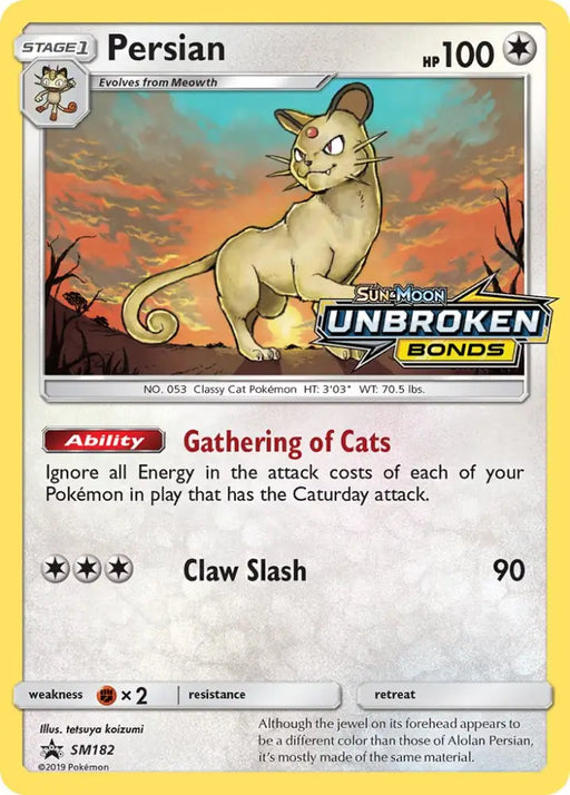 Persian (SM182) [Sun & Moon: Black Star Promos] - Pokemon Single