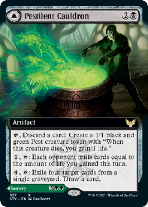 Pestilent Cauldron // Restorative Burst (Extended Art) [Strixhaven: School of Mages] - MTG Single