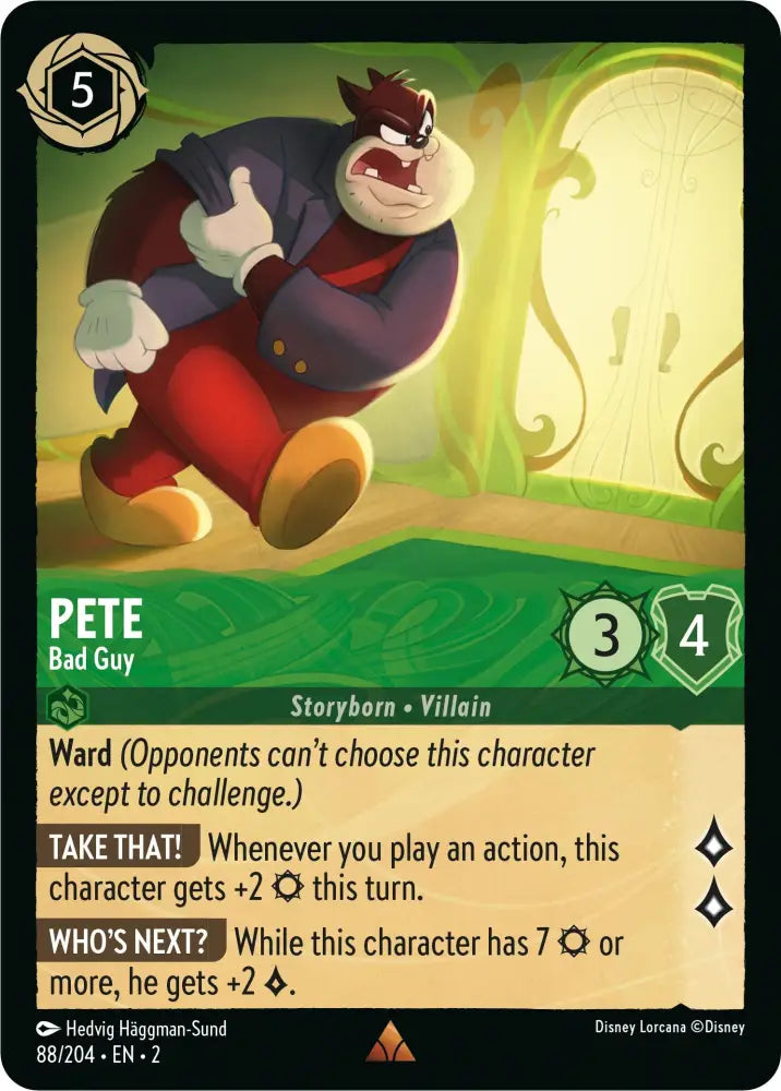 Pete - Bad Guy (88/204) [Rise of the Floodborn] - Lorcana Single