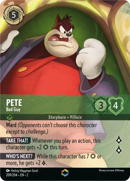 Pete - Bad Guy (Enchanted) (209/204) [Rise of the Floodborn] - Lorcana Single