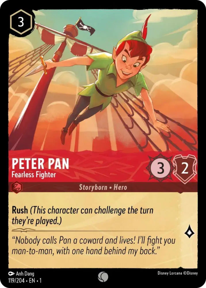 Peter Pan - Fearless Fighter (119/204) [The First Chapter] - Lorcana Single