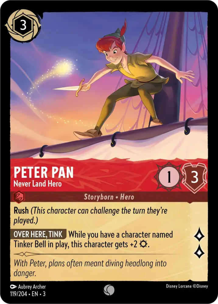 Peter Pan - Never Land Hero (119/204) [Into the Inklands] - Lorcana Single