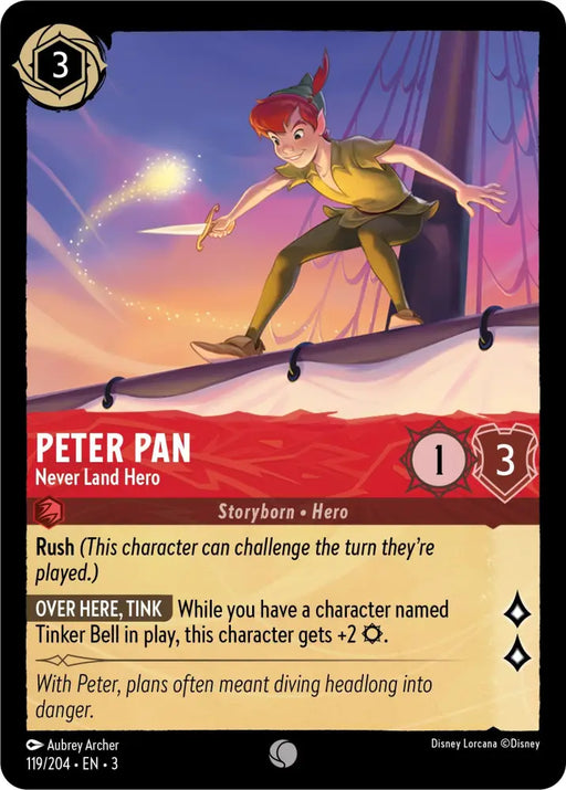 Peter Pan - Never Land Hero (119/204) [Into the Inklands] - Lorcana Single