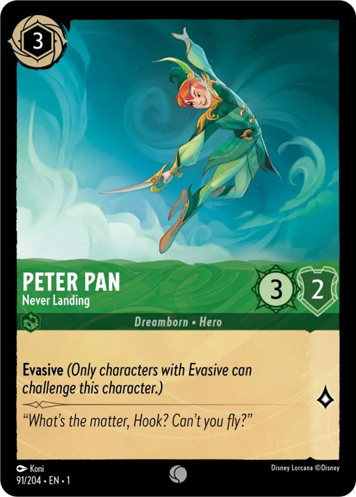 Peter Pan - Never Landing (91/204) [The First Chapter] - Lorcana Single