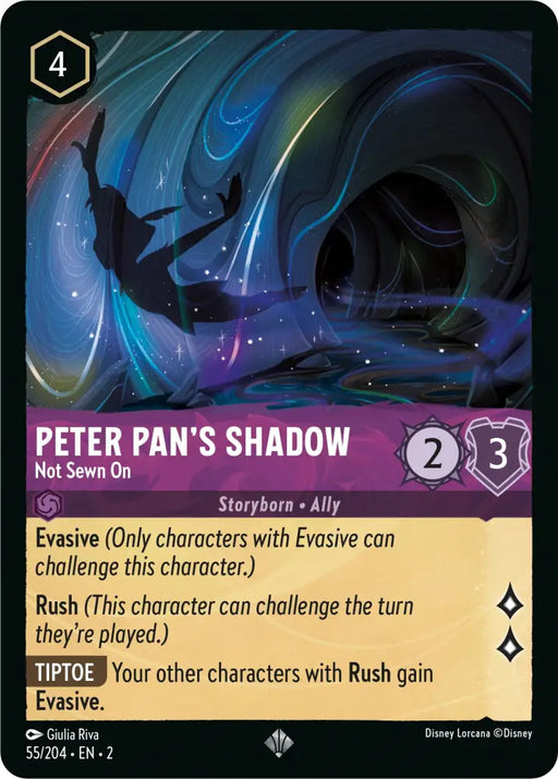 Peter Pan’s Shadow - Not Sewn On (55/204) [Rise of the Floodborn] - Lorcana Single