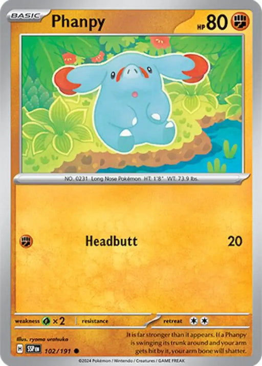 Phanpy (102/191) [Scarlet & Violet: Surging Sparks] - Pokemon Single