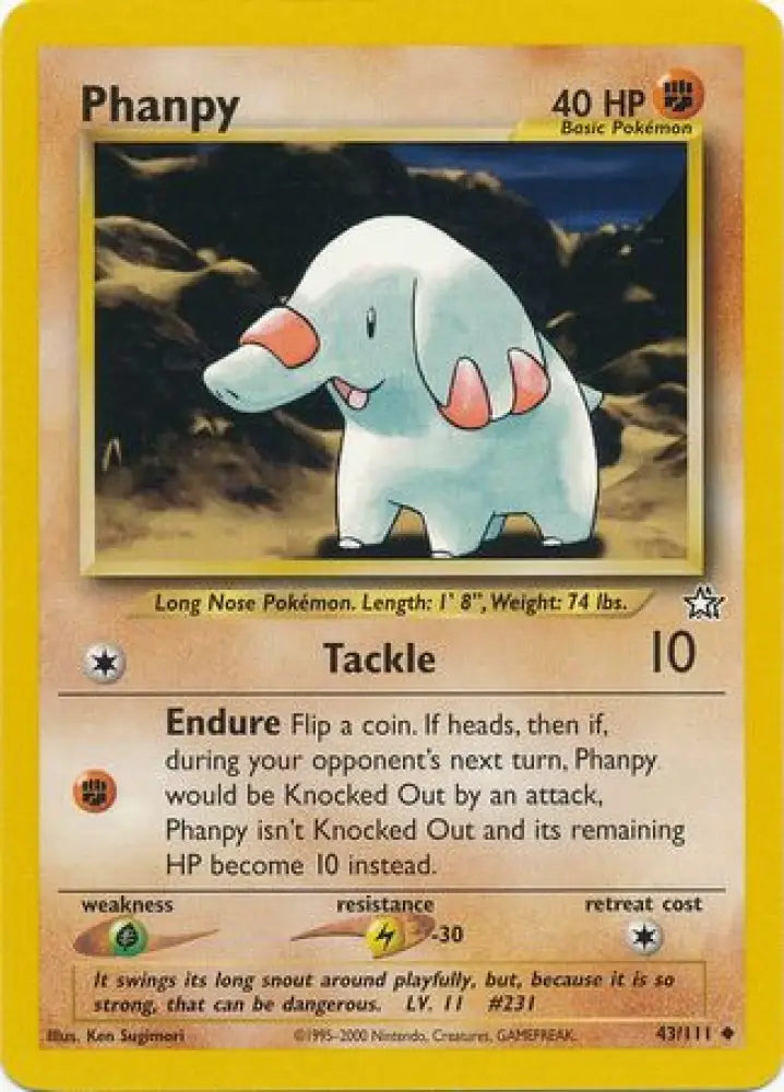 Phanpy (43/111) [Neo Genesis Unlimited] - Pokemon Single