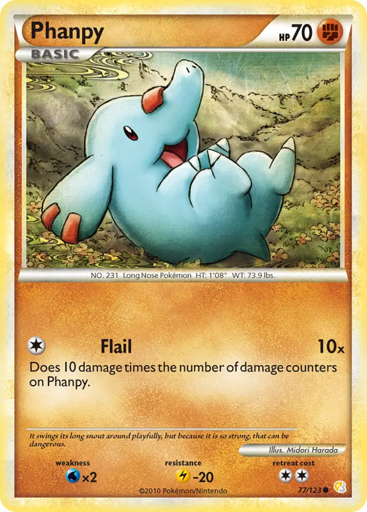 Phanpy (77/123) [HeartGold & SoulSilver: Base Set] - Pokemon Single