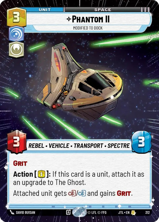 Phantom II - Modified to Dock (Hyperspace) (312) [Jump to Lightspeed] - Star Wars: Unlimited Single