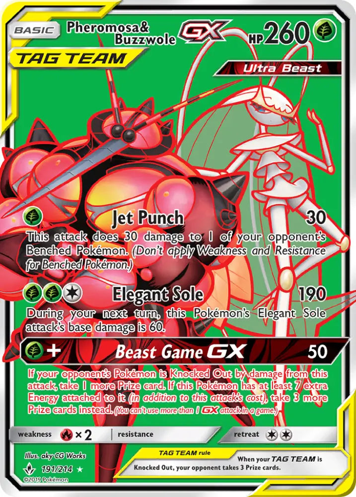 Pheromosa & Buzzwole GX (191/214) [Sun & Moon: Unbroken Bonds] - Pokemon Single