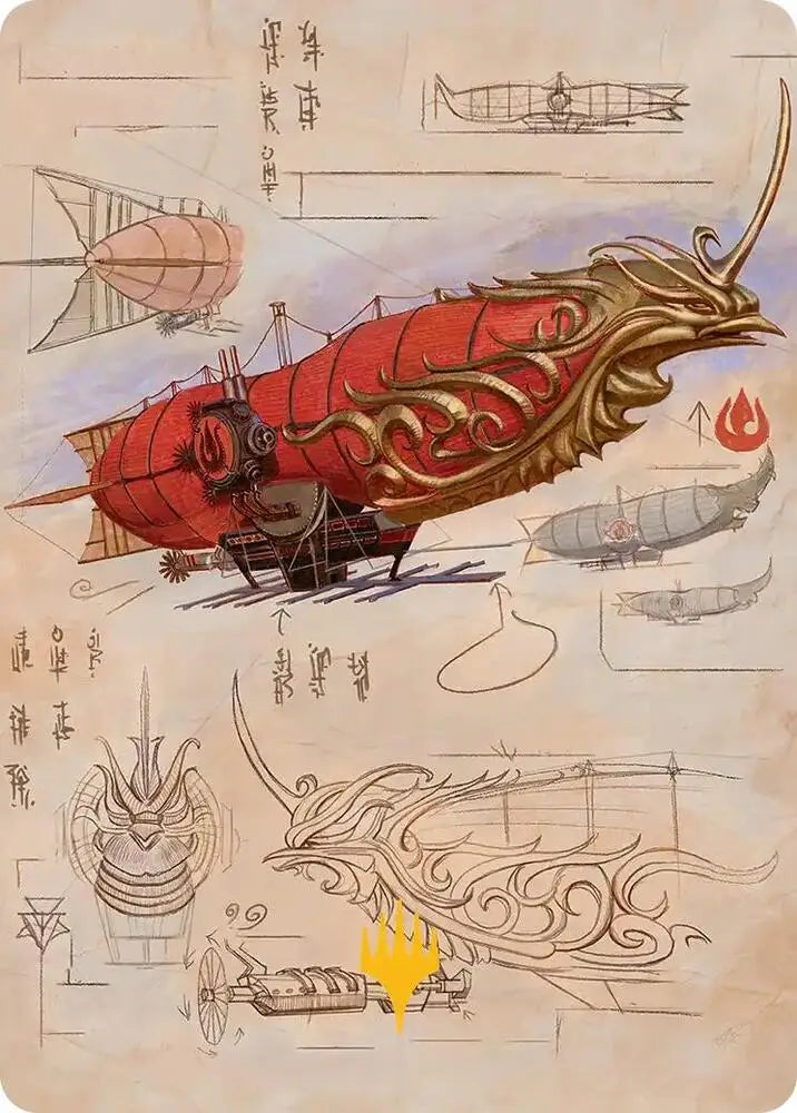 Phoenix Fleet Airship Art Card (Gold-Stamped Planeswalker Symbol) (35) [Avatar: The Last Airbender Art Series]