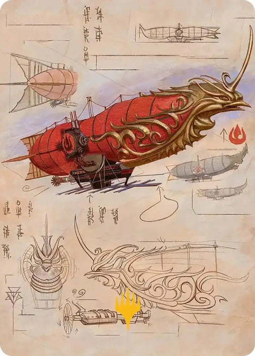 Phoenix Fleet Airship Art Card (Gold-Stamped Planeswalker Symbol) (35) [Avatar: The Last Airbender Art Series]