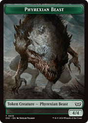 Phyrexian Beast //Manifest Double-Sided Token [Duskmourn: House of Horror Commander Tokens] - MTG Single