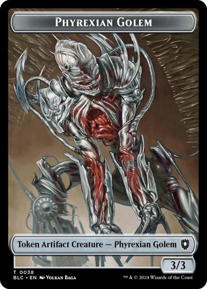 Phyrexian Golem // Faerie Double-Sided Token [Bloomburrow Commander Tokens] - MTG Single