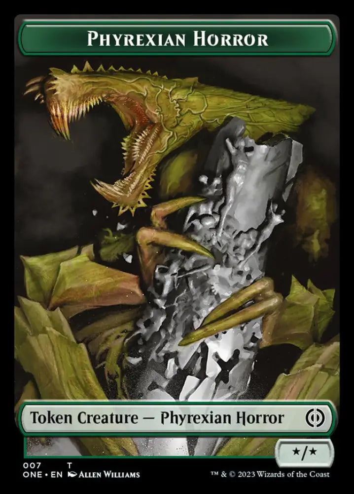 Phyrexian Mite (011) // Phyrexian Horror (007) Double-Sided Token [Phyrexia: All Will Be One Tokens] - MTG Single
