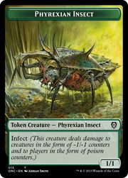 Phyrexian Mite // Phyrexian Insect Double-Sided Token [Phyrexia: All Will Be One Commander Tokens] - MTG Single