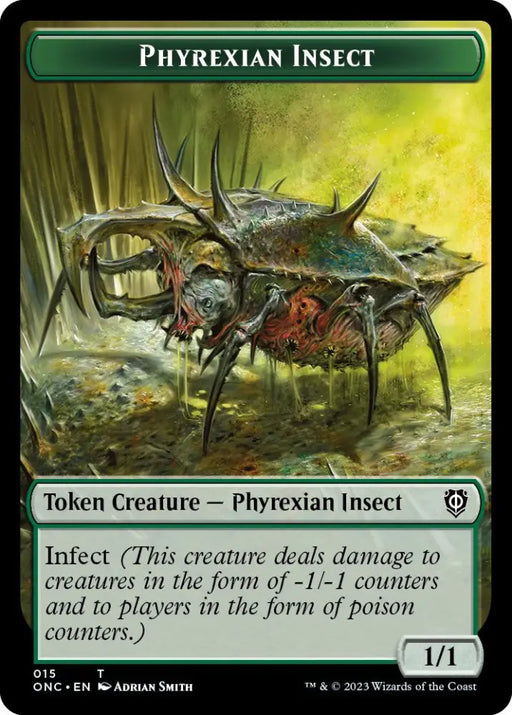 Phyrexian Mite // Phyrexian Insect Double-Sided Token [Phyrexia: All Will Be One Commander Tokens] - MTG Single