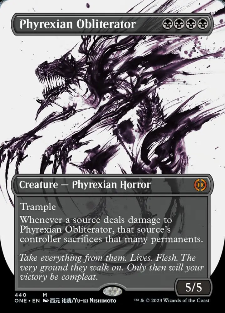 Phyrexian Obliterator (Borderless Ichor Step-and-Compleat Foil) [Phyrexia: All Will Be One] - MTG Single