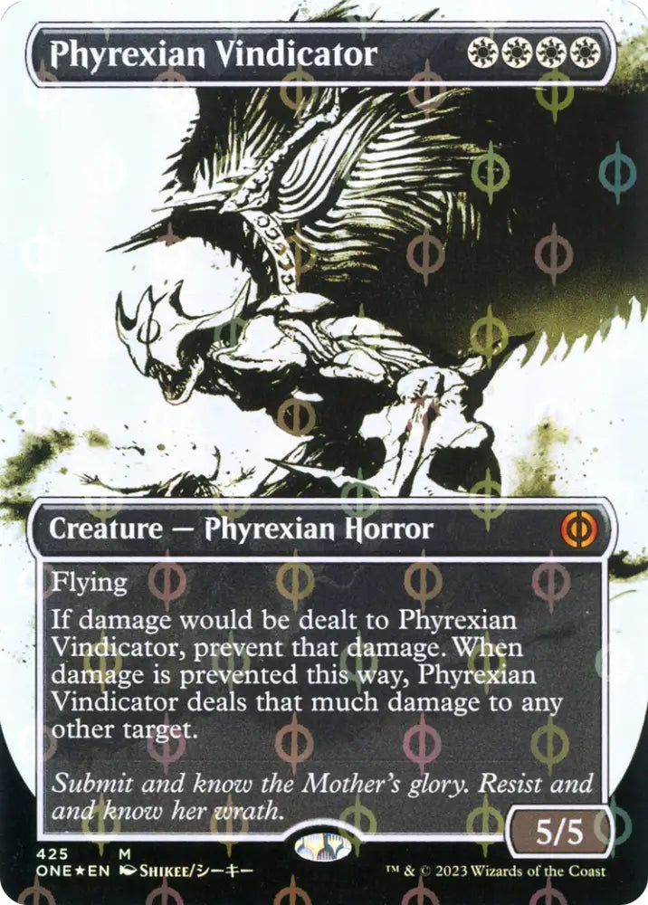 Phyrexian Vindicator (Borderless Ichor Step-and-Compleat Foil) [Phyrexia: All Will Be One] - MTG Single