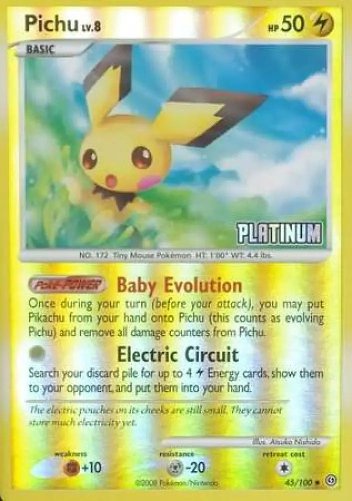 Pichu (45/100) [Burger King Promos: 2009 Collection] - Pokemon Single