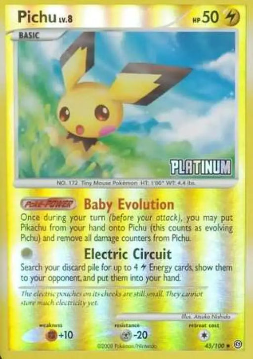 Pichu (45/100) [Burger King Promos: 2009 Collection] - Pokemon Single