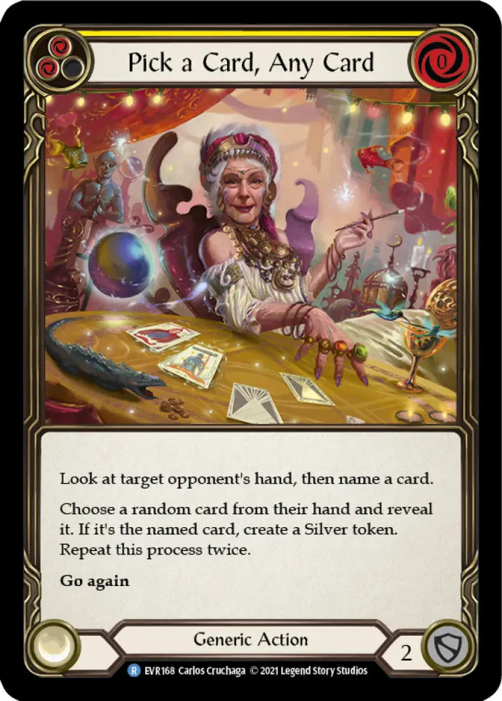 Pick a Card Any Card (Yellow) [Everfest] 1st Edition Rainbow Foil - Flesh And Blood Single