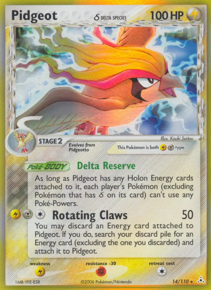 Pidgeot (14/110) (Delta Species) [EX: Holon Phantoms] - Pokemon Single