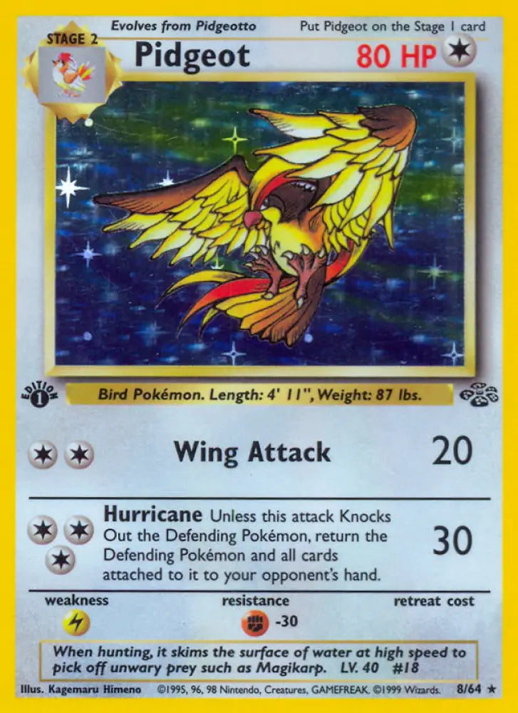 Pidgeot (8/64) [Jungle 1st Edition] - Pokemon Single