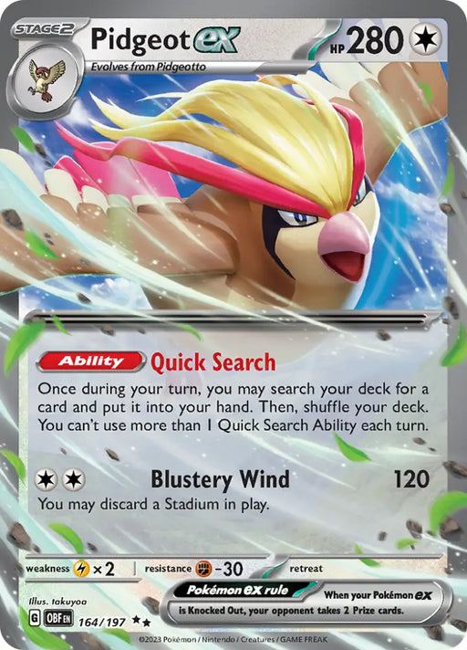 Pidgeot ex (164/197) [Scarlet & Violet: Obsidian Flames] - Pokemon Single