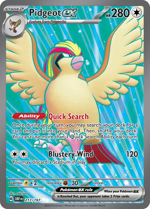 Pidgeot ex (217/197) [Scarlet & Violet: Obsidian Flames] - Pokemon Single