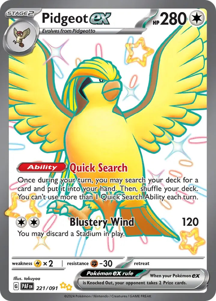 Pidgeot ex (221/091) [Scarlet & Violet: Paldean Fates] - Pokemon Single