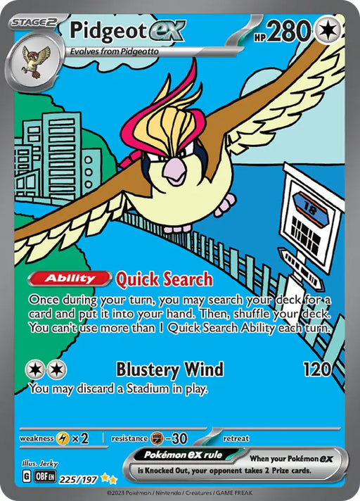 Pidgeot ex (225/197) [Scarlet & Violet: Obsidian Flames] - Pokemon Single