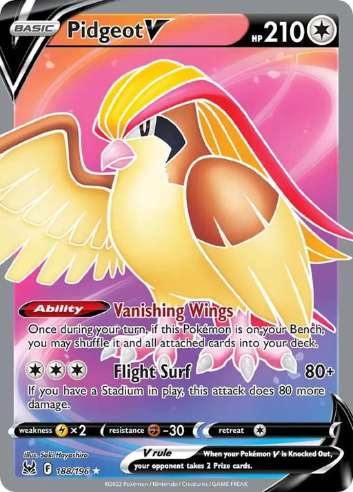 Pidgeot V (188/196) [Sword & Shield: Lost Origin] - Pokemon Single