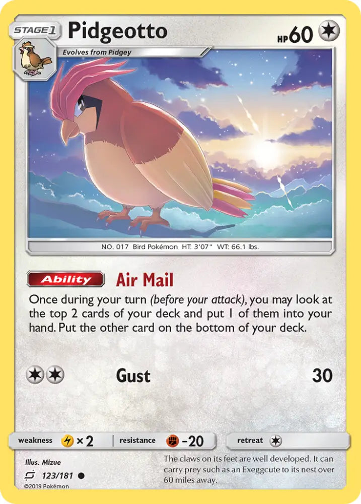 Pidgeotto (123/181) [Sun & Moon: Team Up] - Pokemon Single