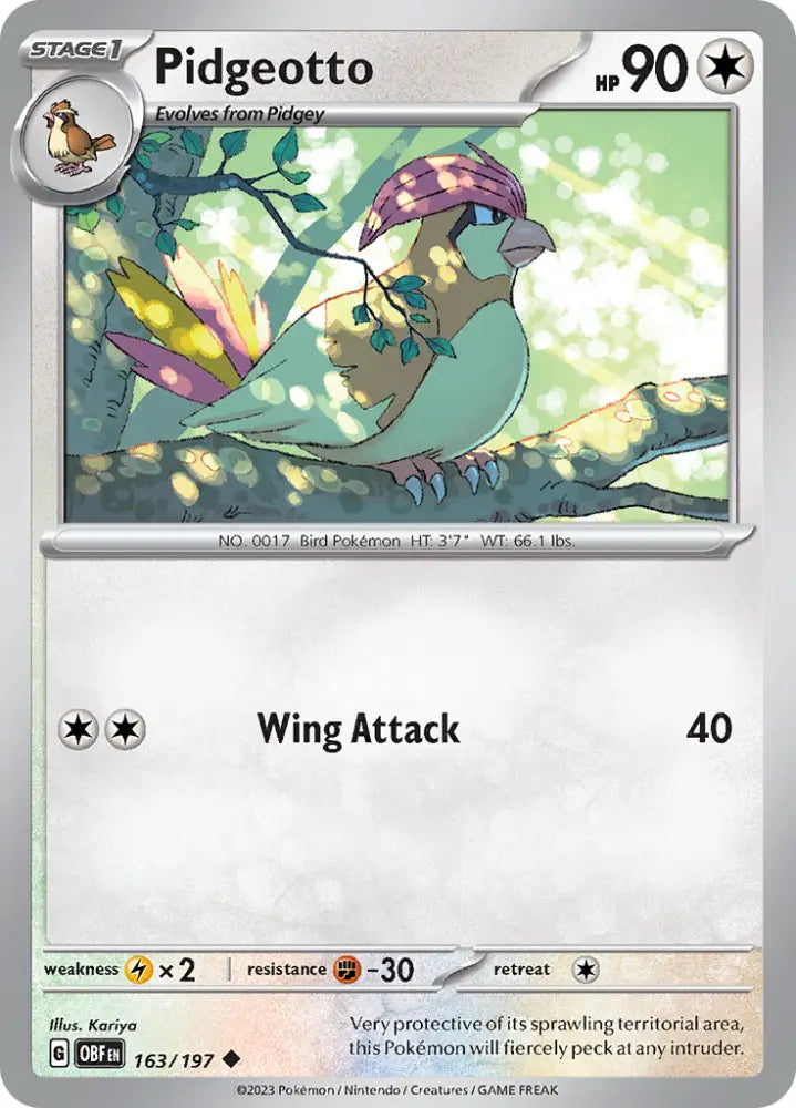 Pidgeotto (163/197) [Scarlet & Violet: Obsidian Flames] - Pokemon Single