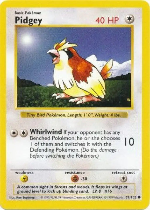 Pidgey (57/102) [Base Set Shadowless Unlimited] - Pokemon Single