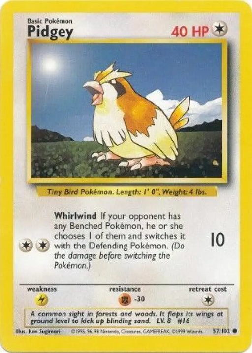 Pidgey (57/102) [Base Set Unlimited] - Pokemon Single