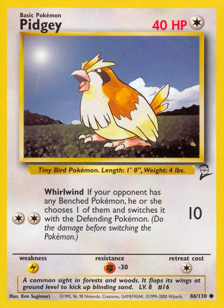 Pidgey (86/130) [Base Set 2] - Pokemon Single