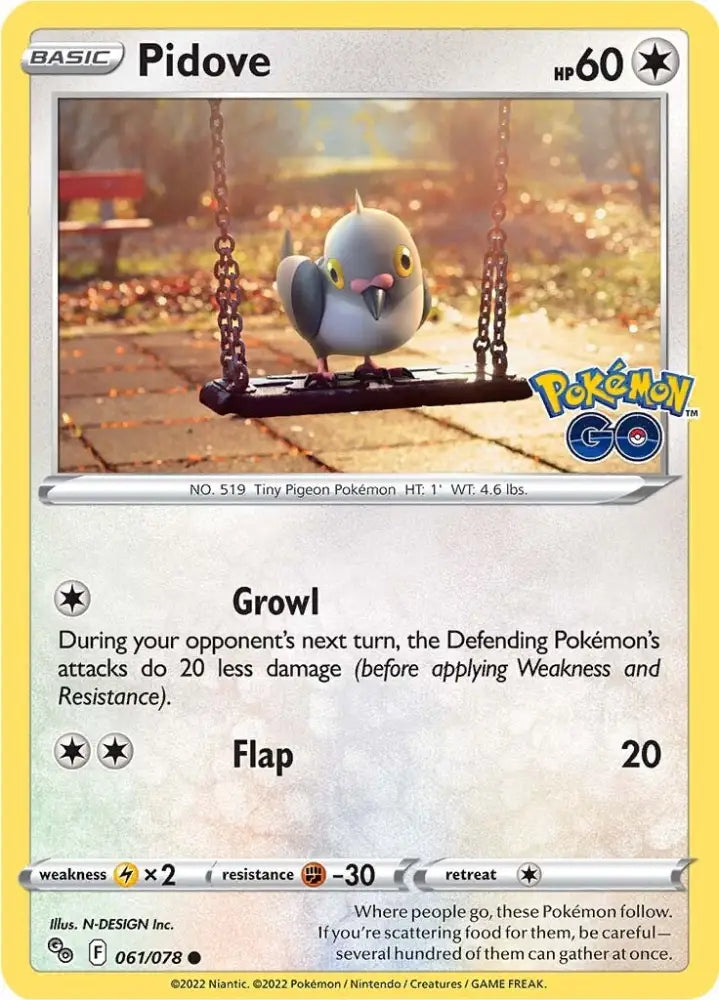 Pidove (061/078) [Pokémon GO] - Pokemon Single