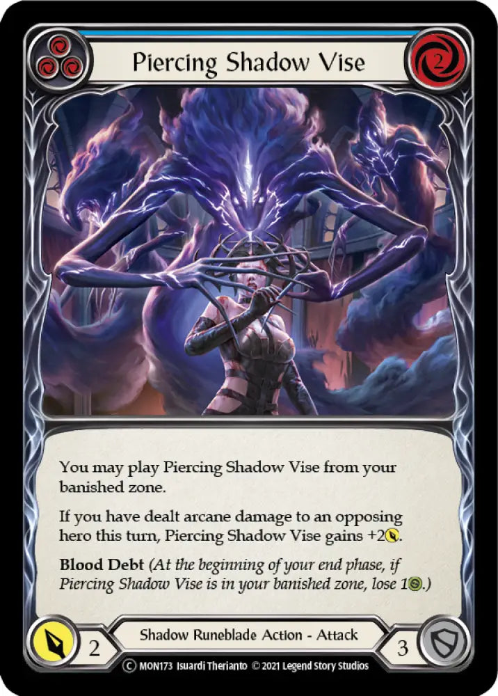 Piercing Shadow Vise (Blue) [Monarch Unlimited] Unlimited Rainbow Foil - Flesh And Blood Single