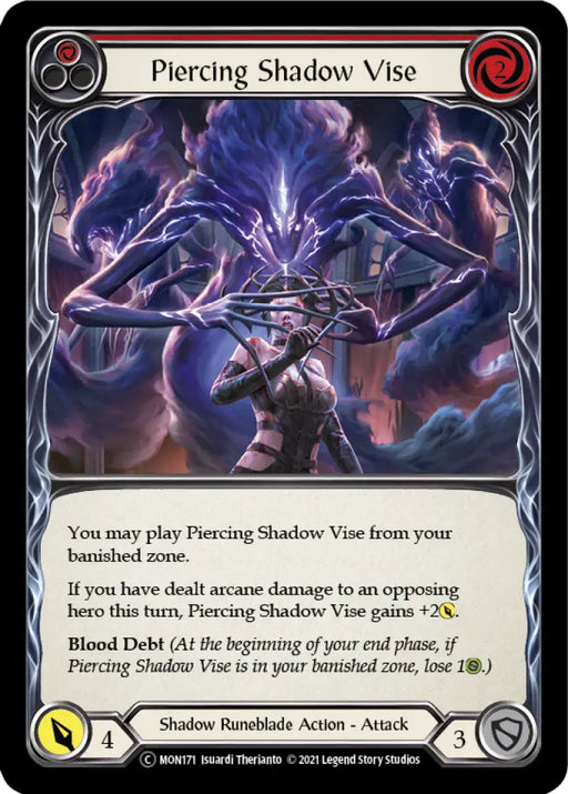 Piercing Shadow Vise (Red) [Monarch Unlimited] Unlimited Rainbow Foil - Flesh And Blood Single