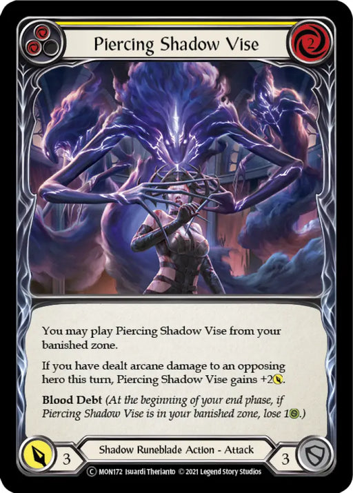 Piercing Shadow Vise (Yellow) [Monarch Unlimited] Unlimited Rainbow Foil - Flesh And Blood Single