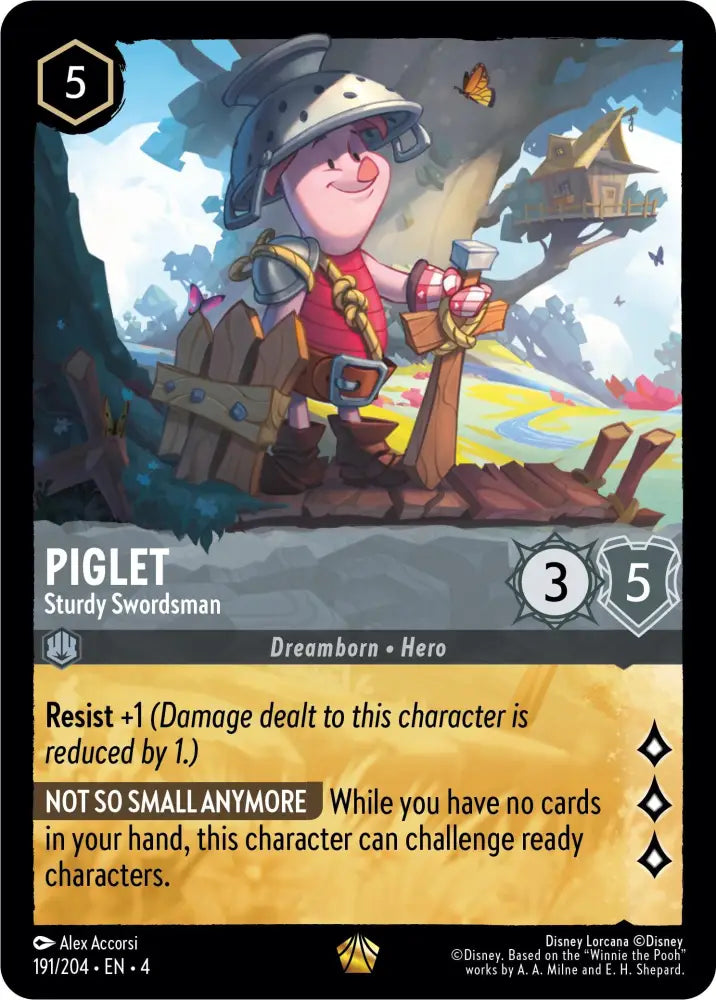 Piglet - Sturdy Swordsman (191/204) [Ursula’s Return] - Lorcana Single