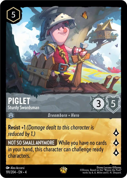 Piglet - Sturdy Swordsman (191/204) [Ursula’s Return] - Lorcana Single