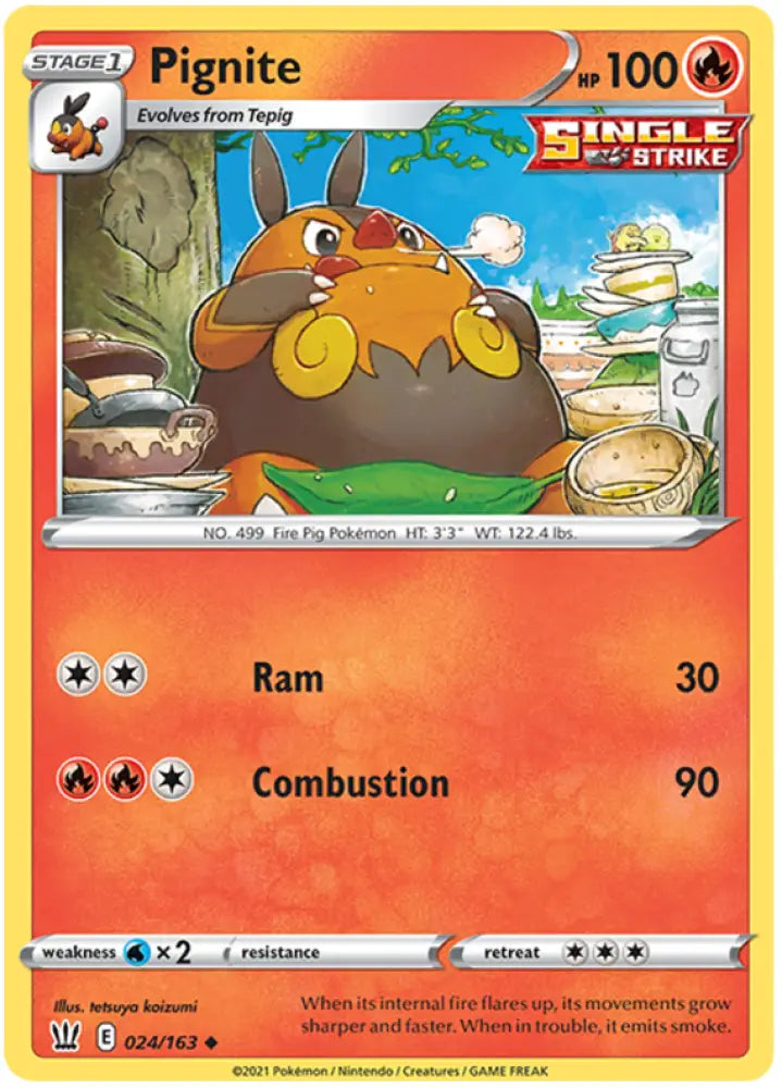 Pignite (024/163) [Sword & Shield: Battle Styles] - Pokemon Single