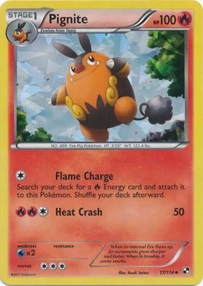Pignite (17/114) (Cracked Ice Holo) [Black & White: Base Set] - Pokemon Single