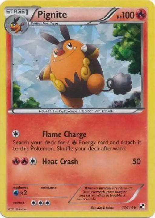 Pignite (17/114) (Cracked Ice Holo) [Black & White: Base Set] - Pokemon Single