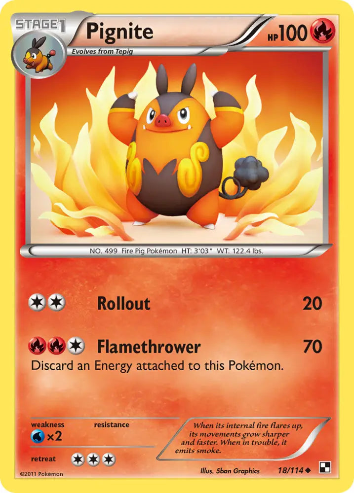 Pignite (18/114) [Black & White: Base Set] - Pokemon Single