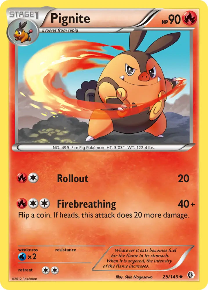 Pignite (25/149) [Black & White: Boundaries Crossed] - Pokemon Single